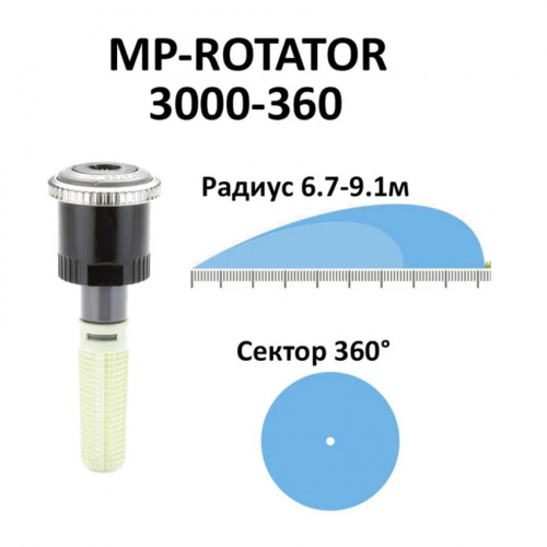 Сопло ротатор HUNTER МР 3000 (радиус от 6.4 до 9.1 м, сектор 360°)